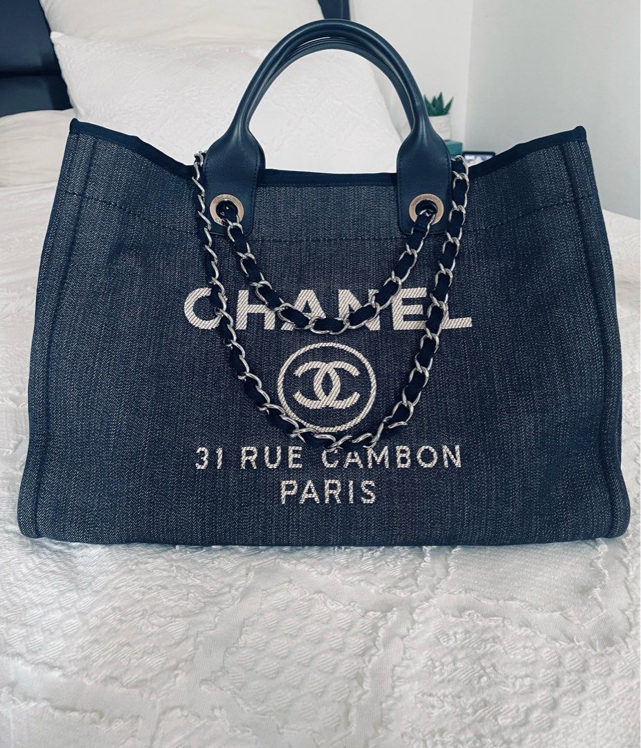 💯% Authentic Chanel Deauville Tote, Women's Fashion, Bags