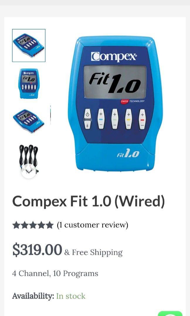 Compex fit 1.0, Health & Nutrition, Massage Devices on Carousell