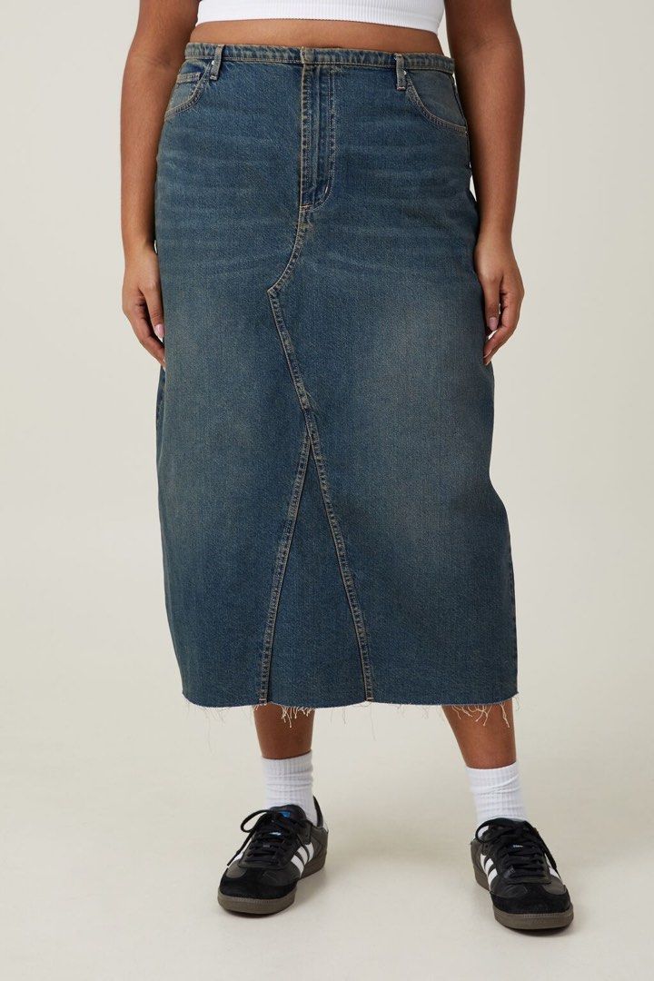 Midi denim new arrivals skirt cotton on