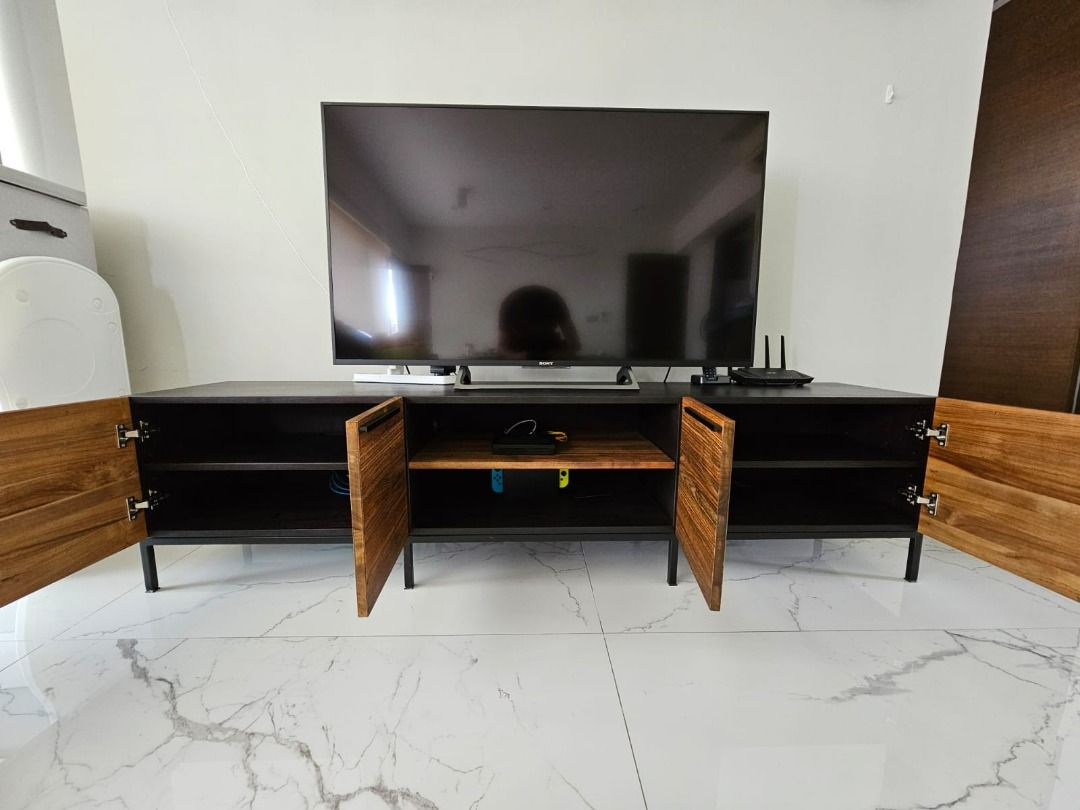 Crate and Barrel Rigby media console with base original price 2438