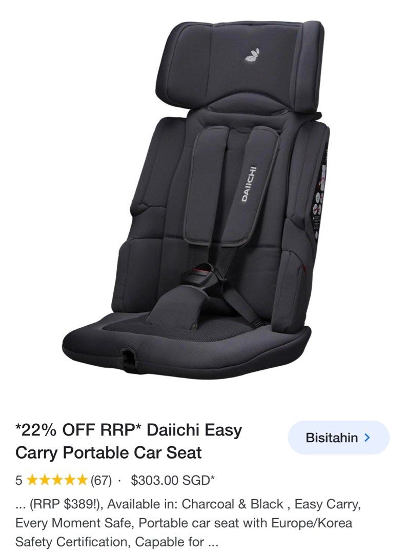 DAIICHI CAR SEAT, Babies & Kids, Going Out, Car Seats on Carousell