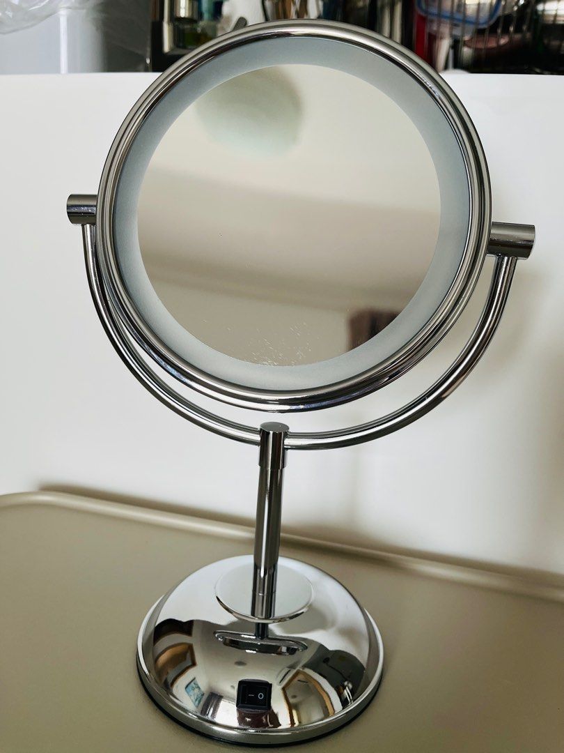 Desk Makeup Mirror with light, Furniture & Home Living, Home Decor