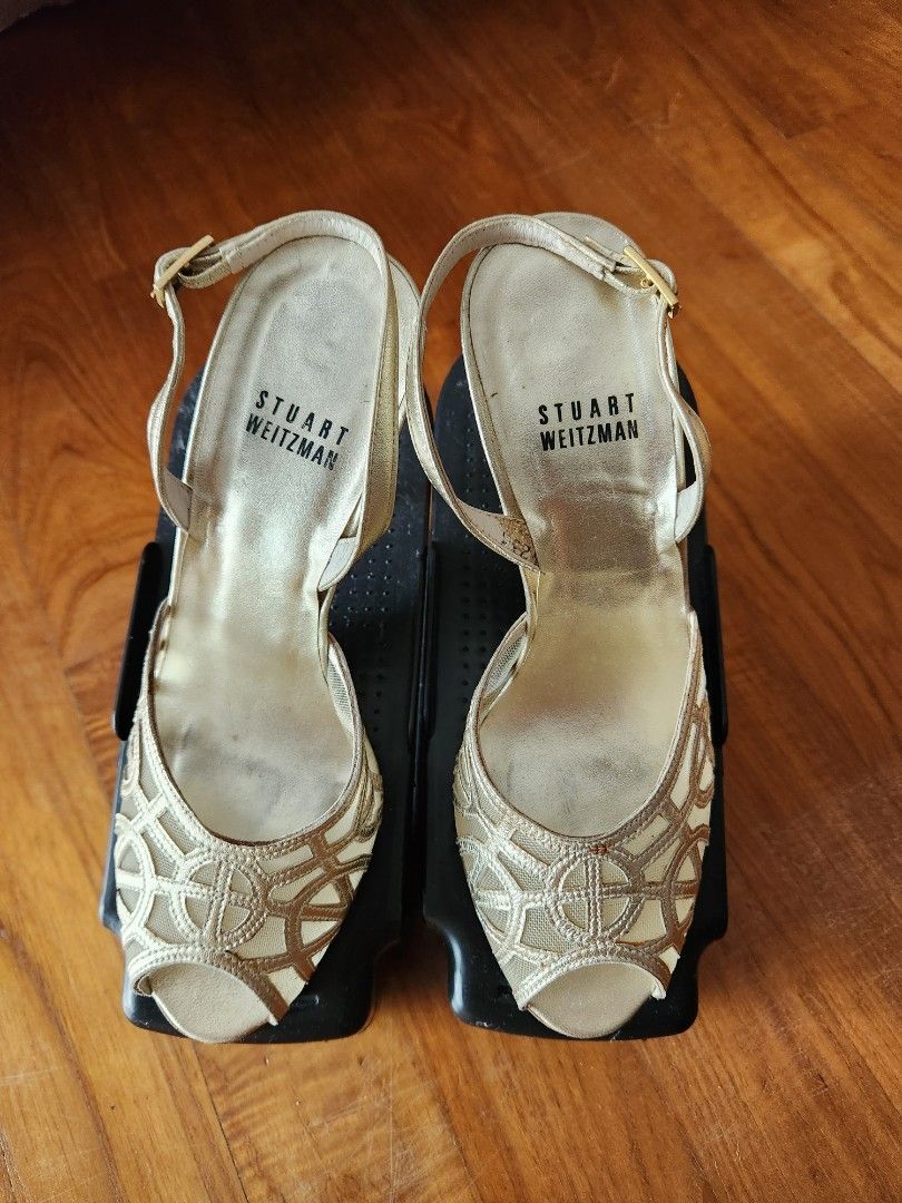 Gold stuart discount weitzman shoes