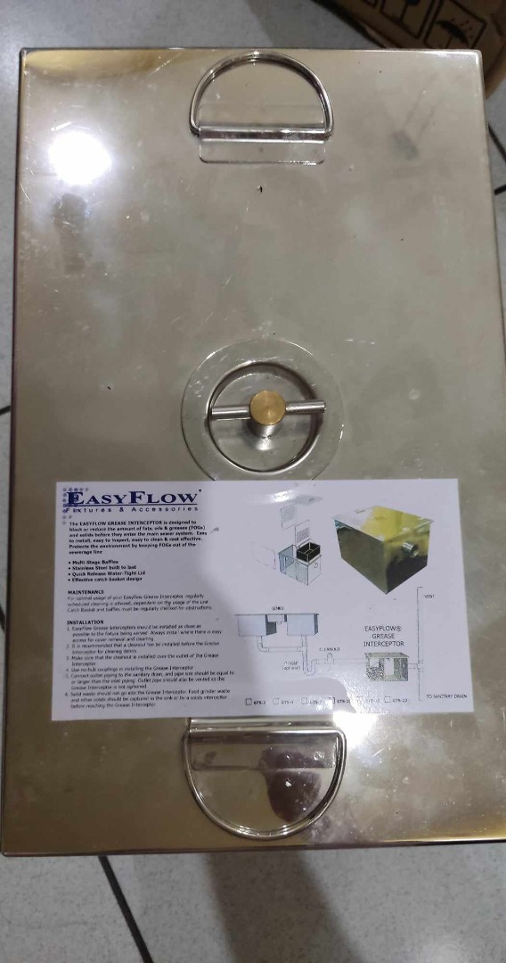 Easyflow Stainless Grease Trap GTS3 for home kitchen renovation or