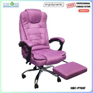 Ergodynamic HBC-P700F Executive High-back Fabric chair with footrest, Computer Chair, Gaming Chair, Home Furniture (Purple)