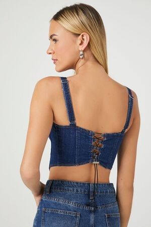 Buy FOREVER 21 Denim Bustier Crop Top 2024 Online