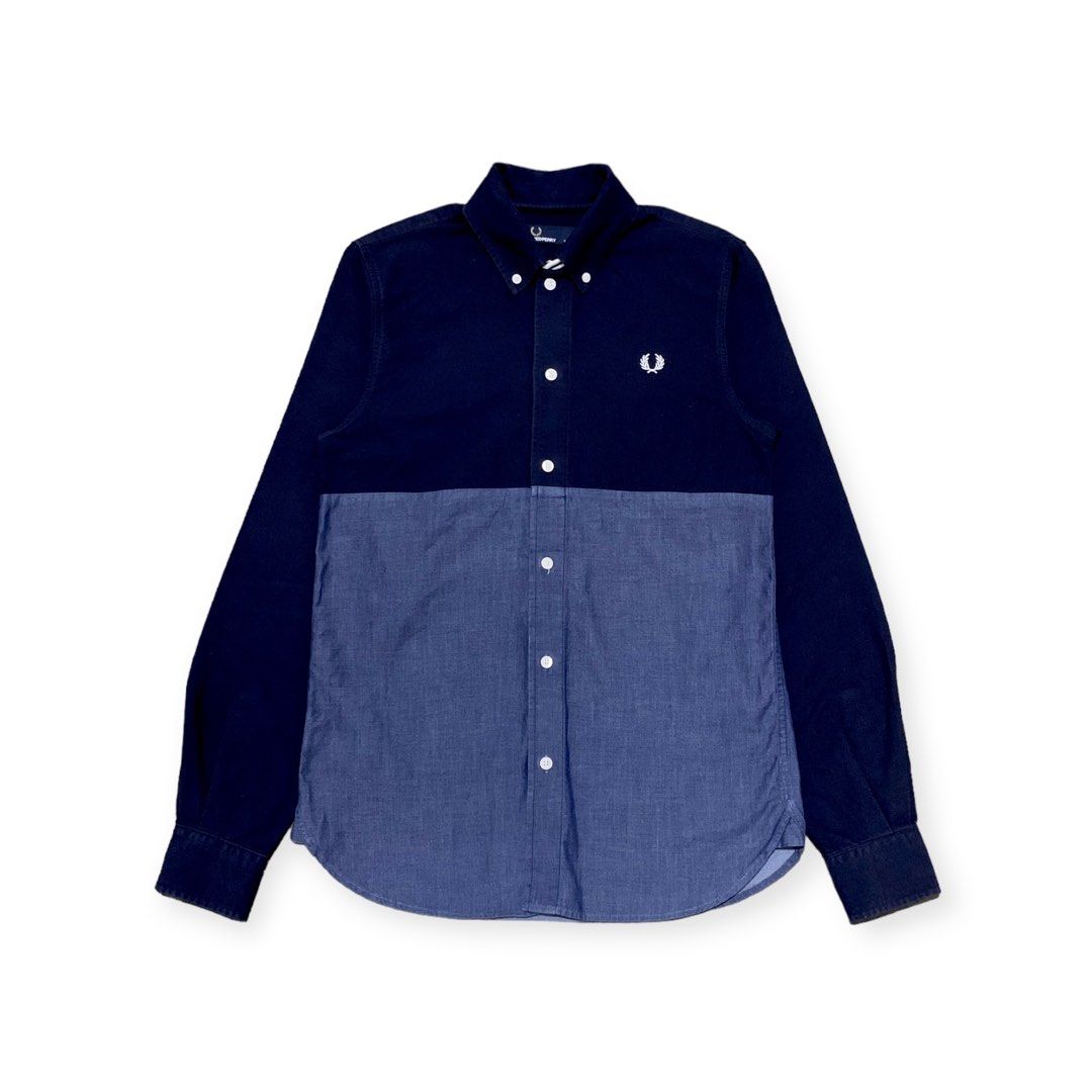 FRED PERRY COLOUR BLOCK COLLAR REVERSIBLE SHIRT Fesyen Pria