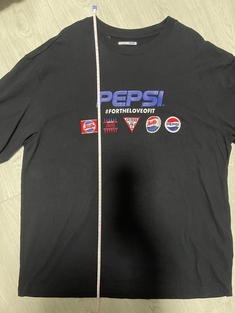 Guess x Pepsi Patchwork Collab Tee Black Men s Fashion Tops Sets Tshirts Polo Shirts on Carousell