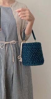 HANDMADE Crochet yarn bucket bag