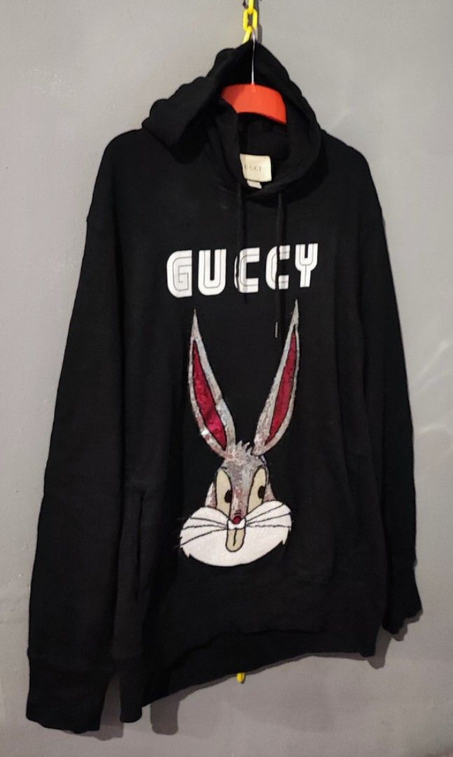 Hoodie Gucci Bugs Bunny Fesyen Pria Pakaian Baju Luaran di
