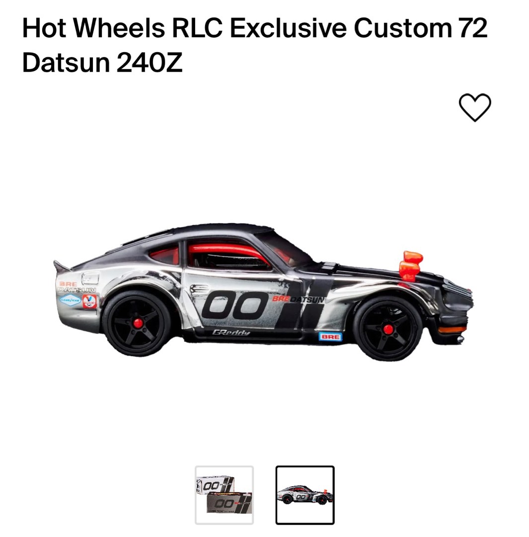 Hot Wheels RLC Exclusive Custom 72 Datsun 240Z, 興趣及遊戲, 玩具