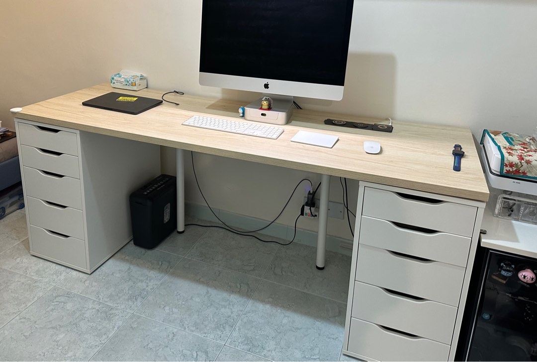 IKEA 宜家 EKBACKEN Hack Desk/ ALEX Drawers 櫃桶/, 傢俬&家居, 傢俬, 桌子 - Carousell