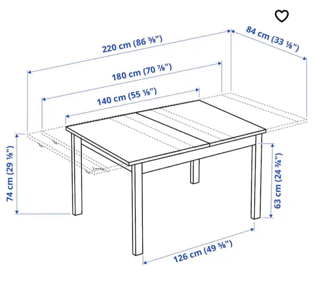 Bjursta extendable best sale table dimensions