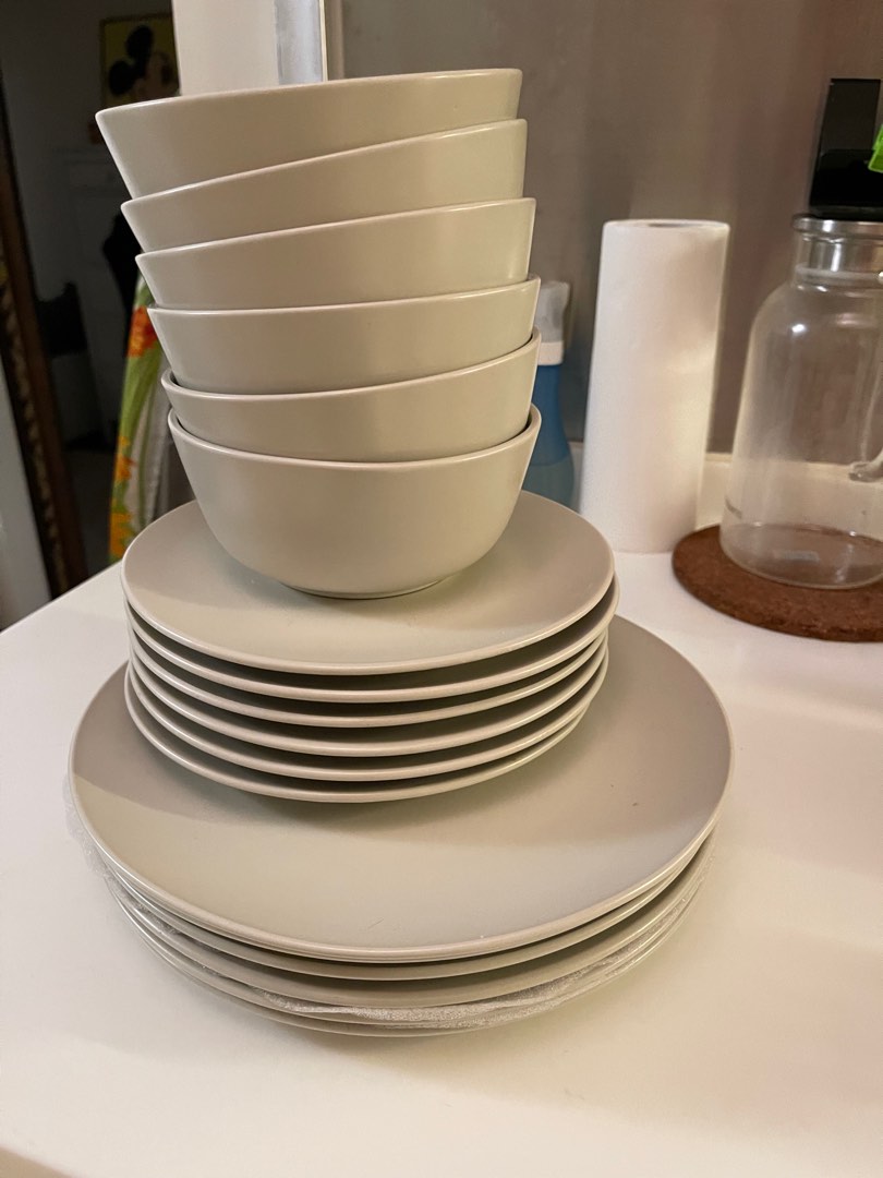 Ikea bowl and plate set, 傢俬＆家居, 廚具和餐具, 餐具和餐具 Carousell