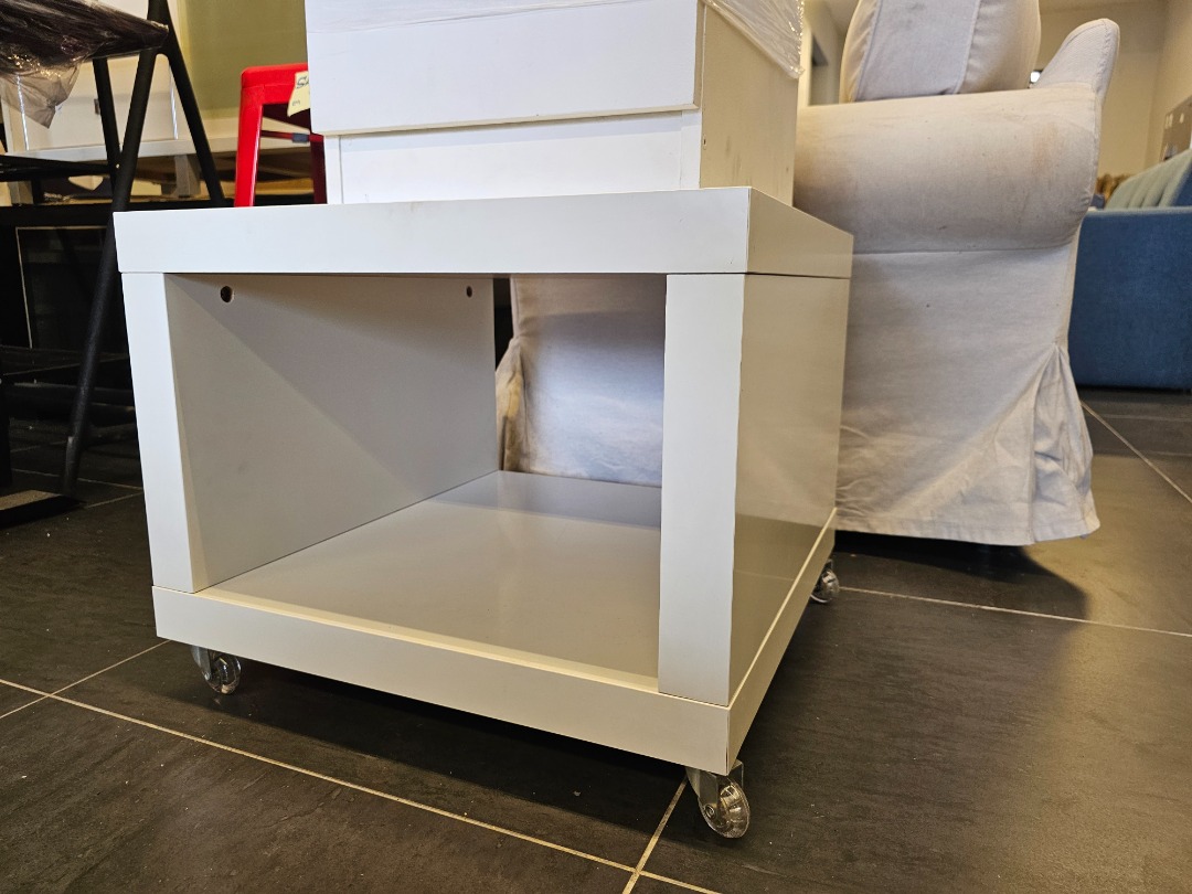 IKEA LACK White Wooden Coffee Table (with Wheels) Meja Kopi Kayu