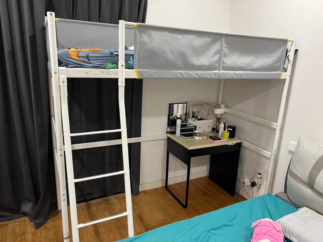 IKEA VITVAL Loft bed frame, Furniture & Home Living, Furniture, Bed