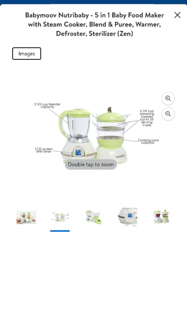 Babymoov Nutribaby - 5 in 1 Baby Food Maker with Steam Cooker, Blend &  Puree, Warmer, Defroster, Sterilizer : : Baby