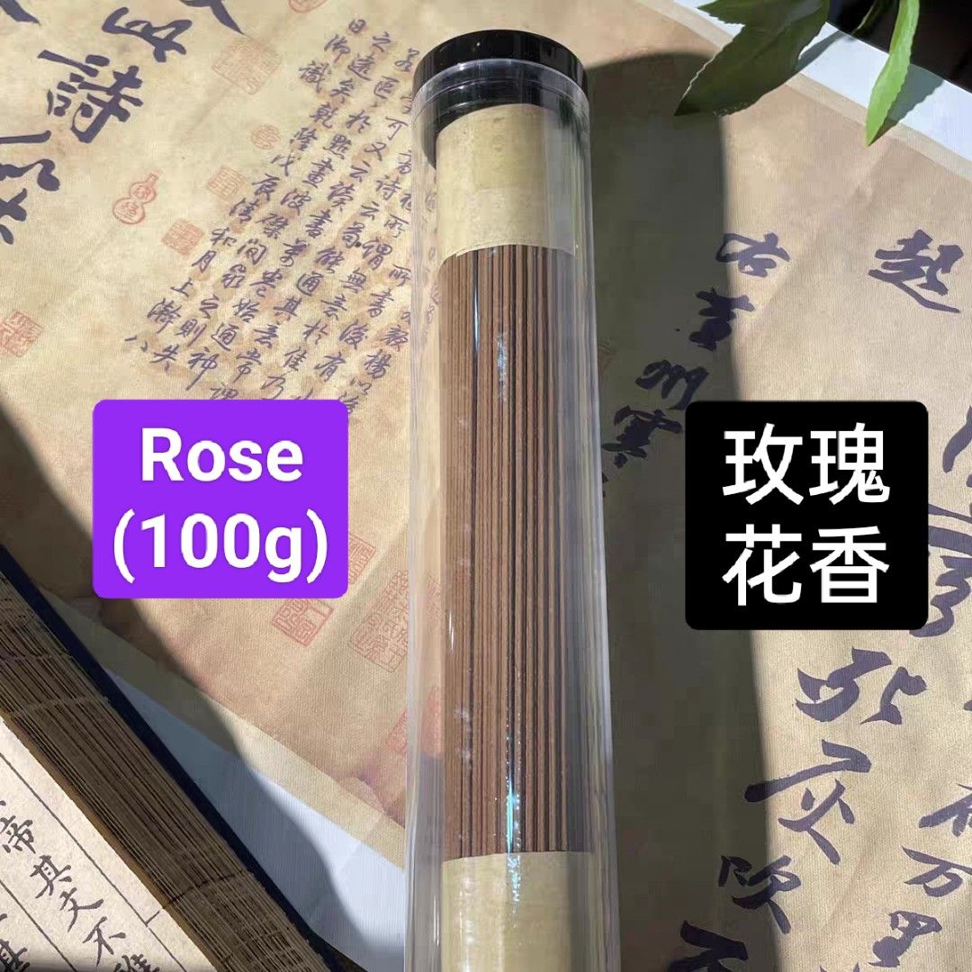 Incense Sticks (Rose) 100g 玫瑰花香 天然线香, Furniture & Home Living, Home  Fragrance on Carousell