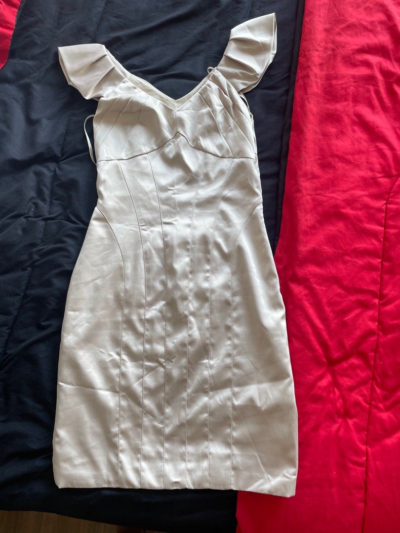 Karen millen champagne dress hot sale