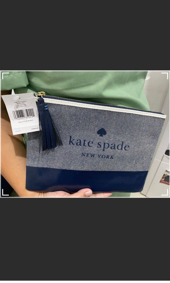 Kate spade pouch (Category: Purses & Pouches) located in Quezon City. Submitted by dveee (Listing ID 1267239260, Image 3). Description: Kate spade Tassle pouch or zipper clutch Blue color Deep Plum Authentic New from kate spade store canada Large tassel pouch Ash street logo 5 pieces - blazer blue 3 pieces - deep plum fixed sale price 2000 pm for sure buyers thank you.