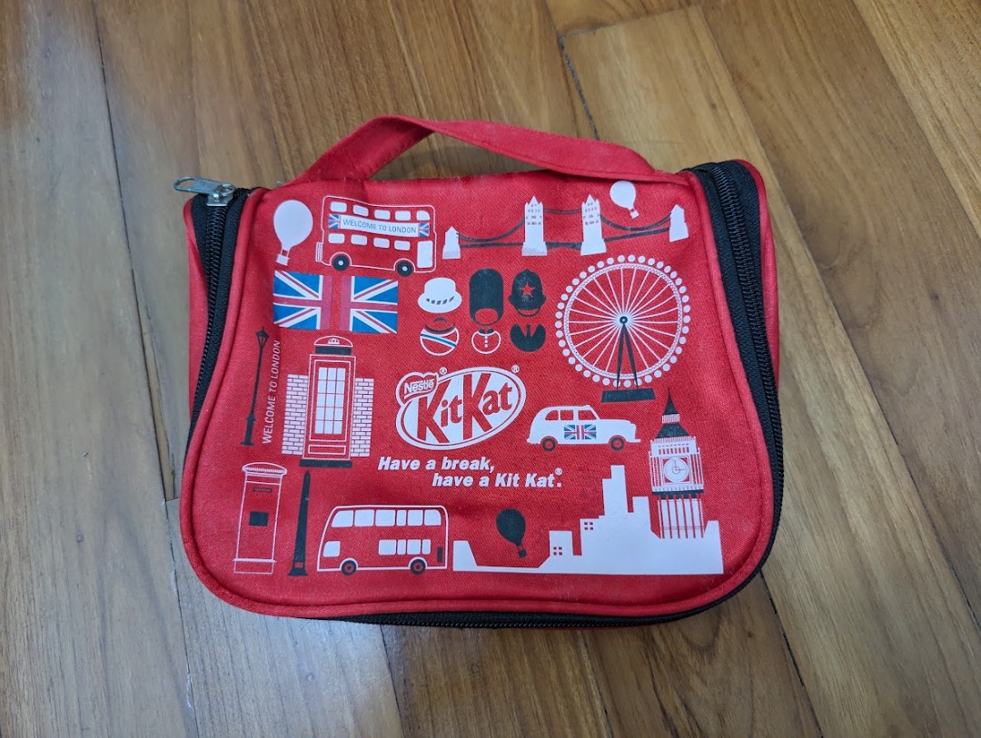 Kit Kat Travel Toiletries Bag, Hobbies & Toys, Travel, Travel Essentials & Accessories on Carousell