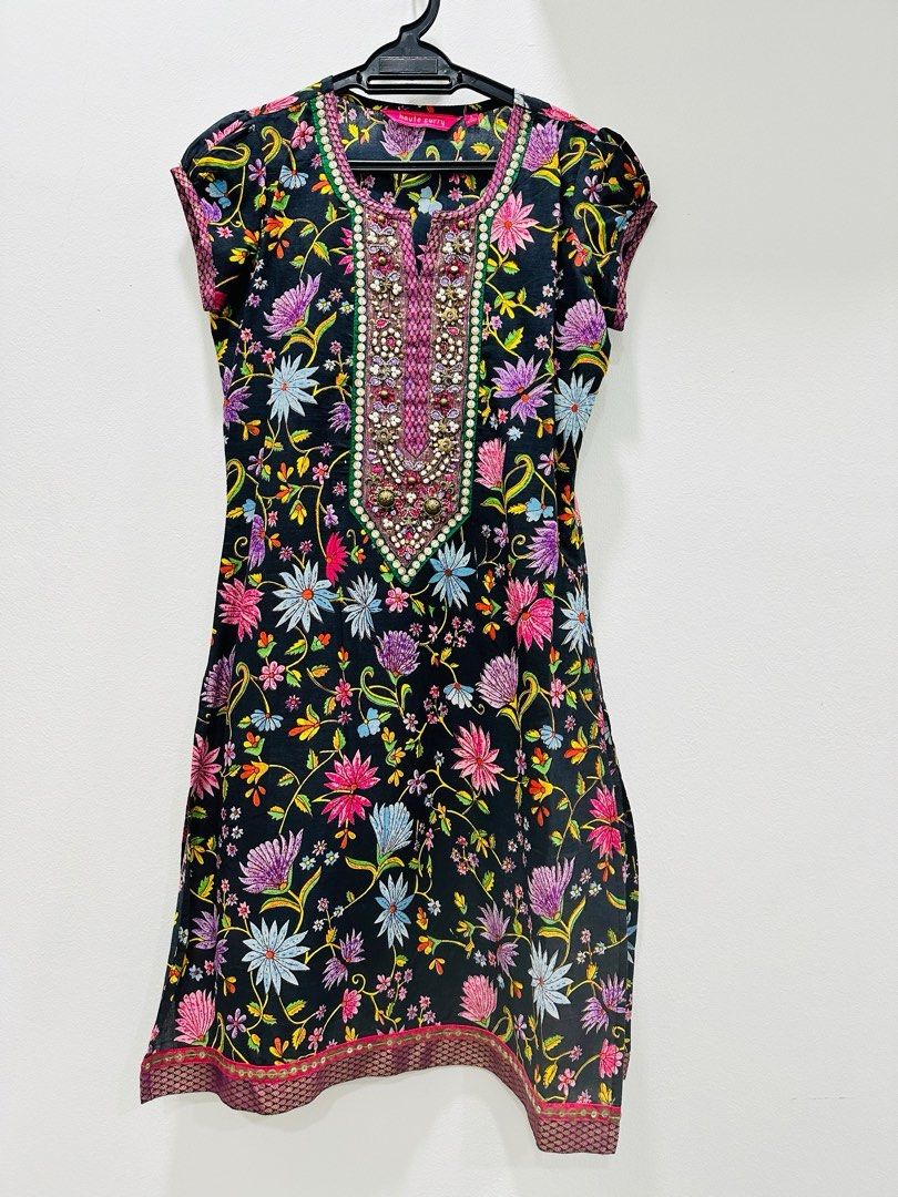Buy HAUTE CURRY Printed Round Neck Rayon Women's Midi Dress | Shoppers Stop
