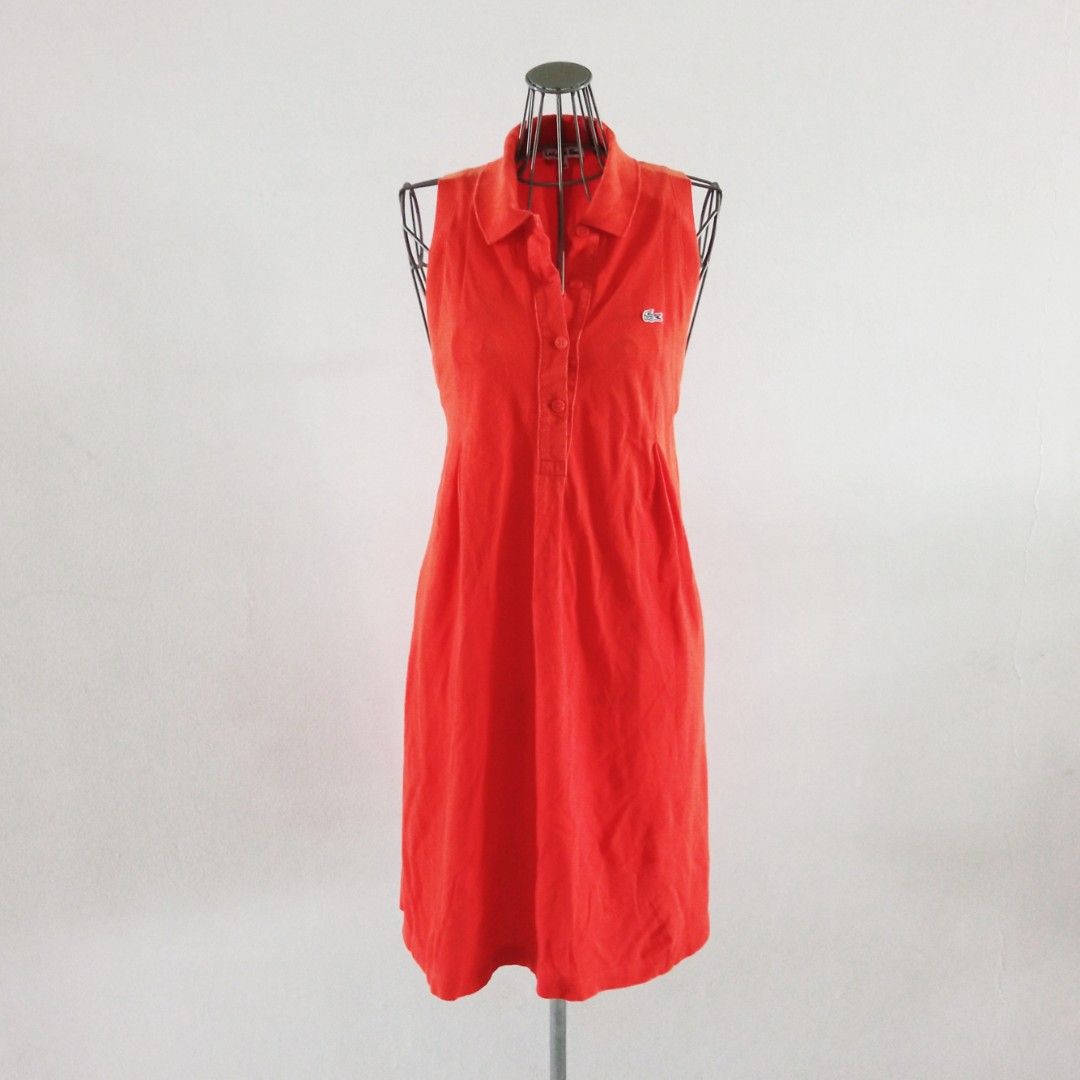 LACOSTE Womens Sleeveless Polo Dress Red Cotton Women s Fashion Dresses Sets Dresses on Carousell