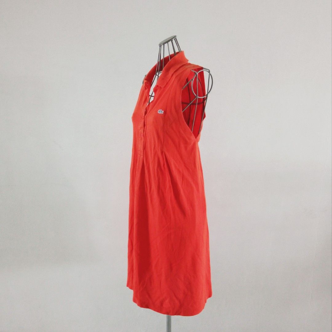 strapless open back dress Lacoste Coral Polo Dress M  OMNIA