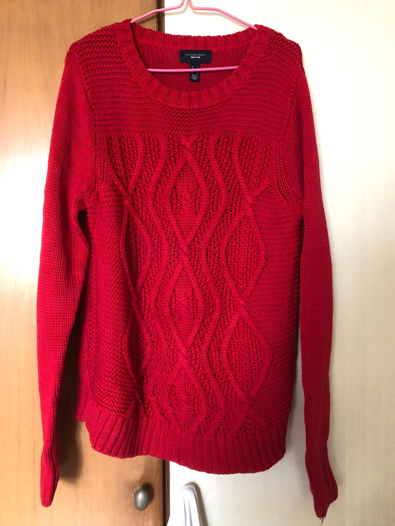 Lands end red sweater on sale