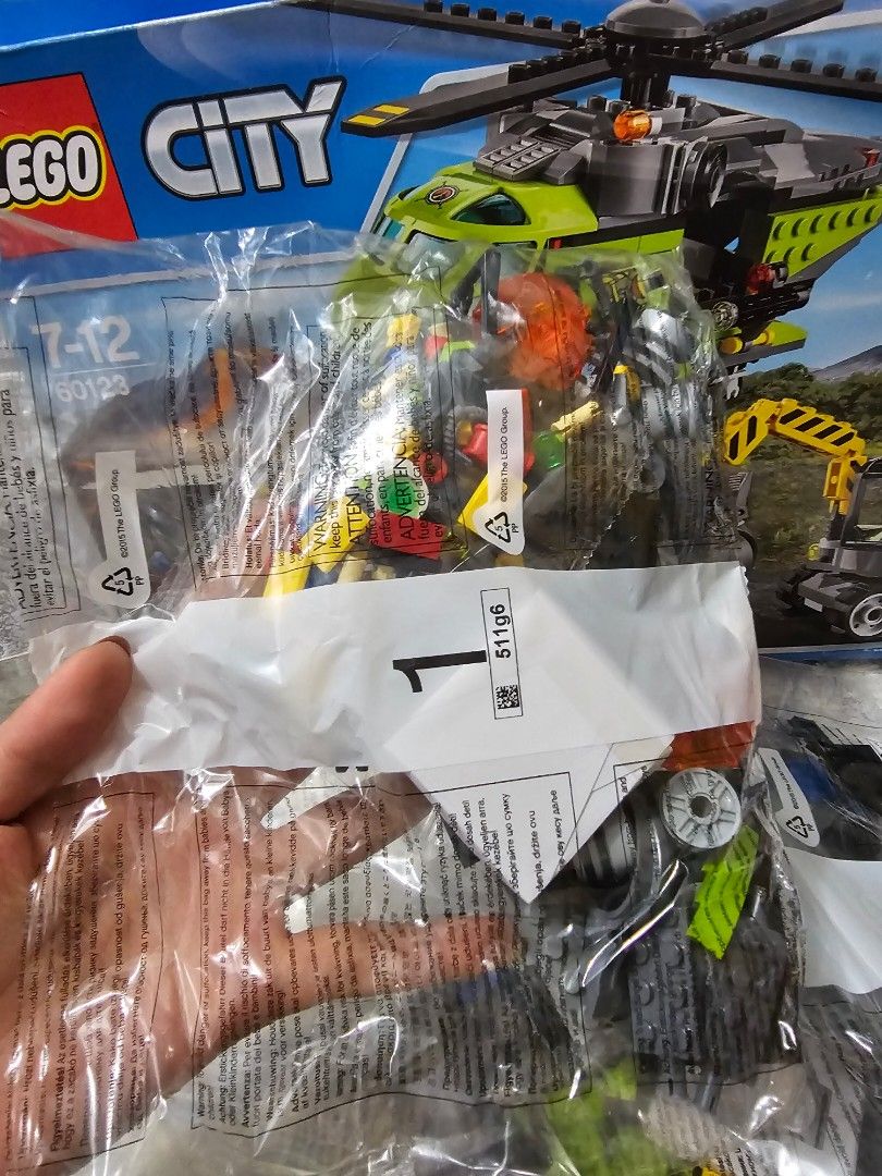 LEGO City 60123 Volcano Supply Helicopter, Hobbies & Toys, Toys & Games ...