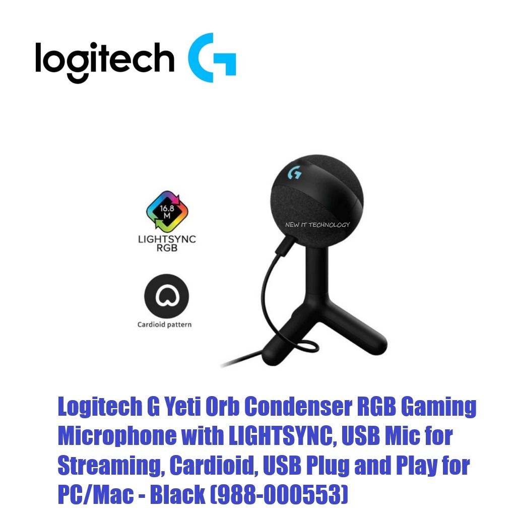 Logitech Yeti Orb Cardioid Condenser RGB USB-C Gaming Microphone