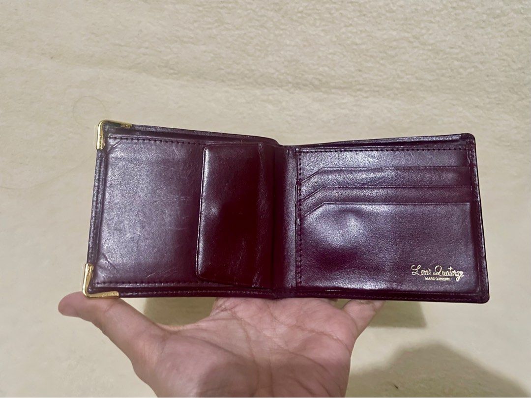 Louis quatorz Maroon bifold wallet (Category: Luxury Bags & Wallets) located in San Pablo. Submitted by prelovedbymistyblue (Listing ID 1267285838, Image 2). Description: Super nice LQ wallet. No major flaws except for some scatches on the leather and minimal flaw on the stitch on the coin compartment. With 3 card compartment and also 2 bills compartment. Selling low for 750. .