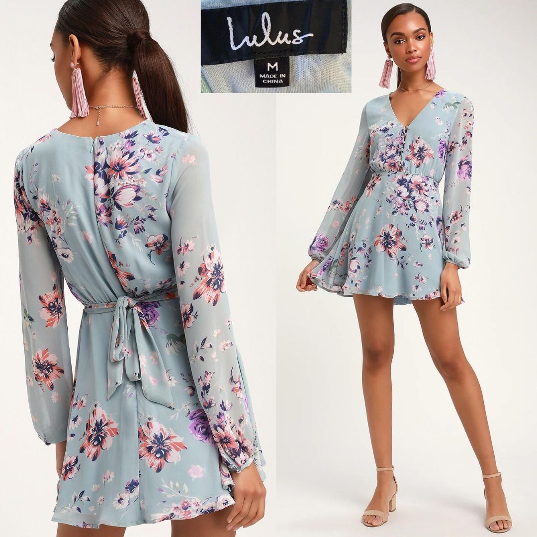 Lulus light store blue skater dress