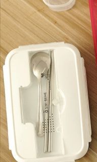 Lunch box with utensils
