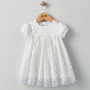 MamasandPapas Baby Girl White Flock Spot Mesh Dress, Babies & Kids, Babies  & Kids Fashion on Carousell
