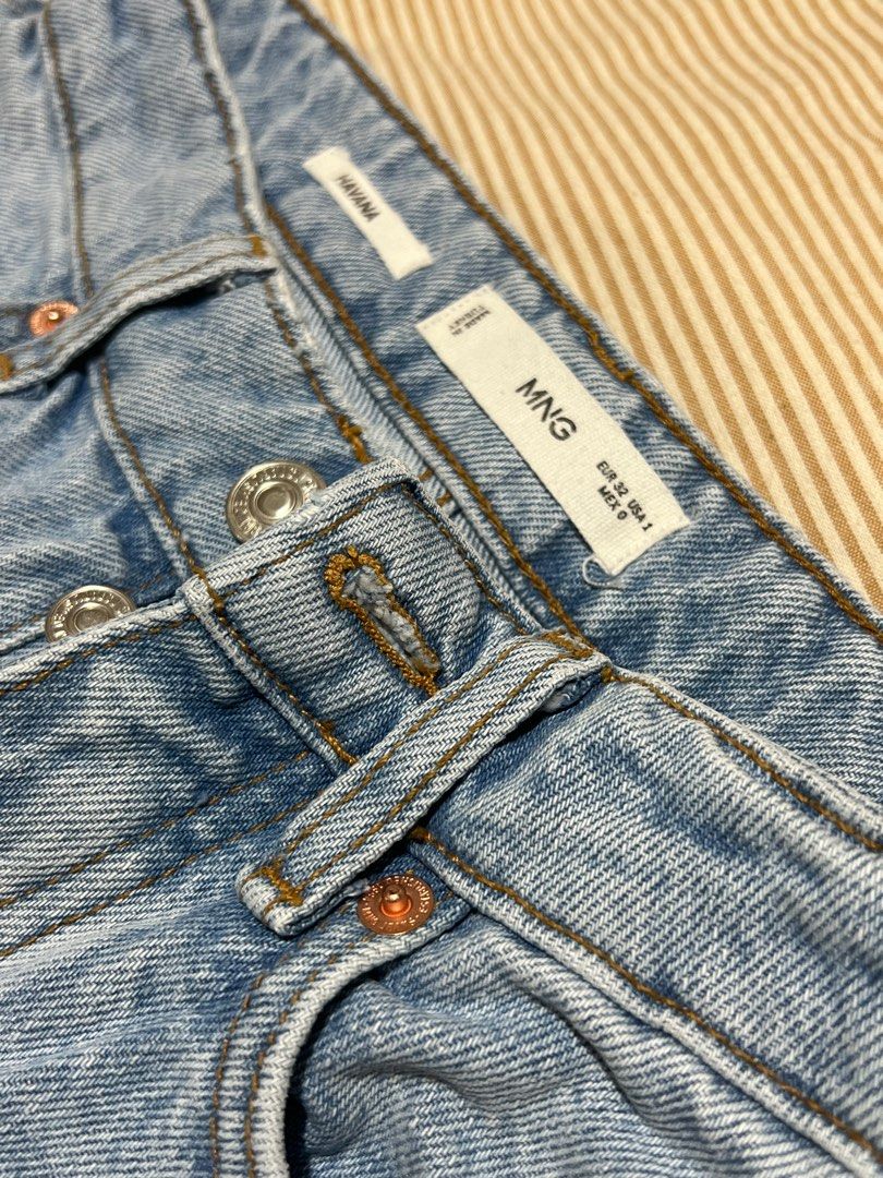 Mango High-waist Straight Jeans (Category: Jeans) located in Taguig. Submitted by AVdeclutters (Listing ID 1267330084, Image 3). Description: Get that vintage vibe with this light wash straight jeans ♥︎ - 10/10 condition, used once only - Bought for Ph 2,495 - Best fits size 25 - Price slightly negotiable - comes with a free item :) RFS: Sadly it doesn’t fit me anymore :( .