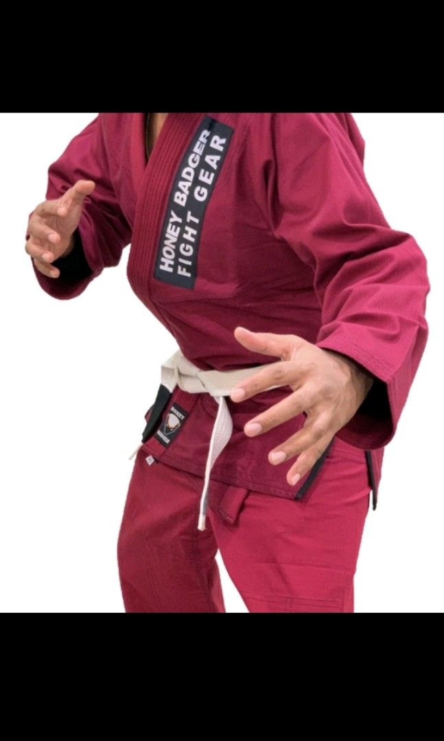 Honey Badger Maroon Brazilian Jiu Jitsu / Jiu Jitsu Gi, Sports