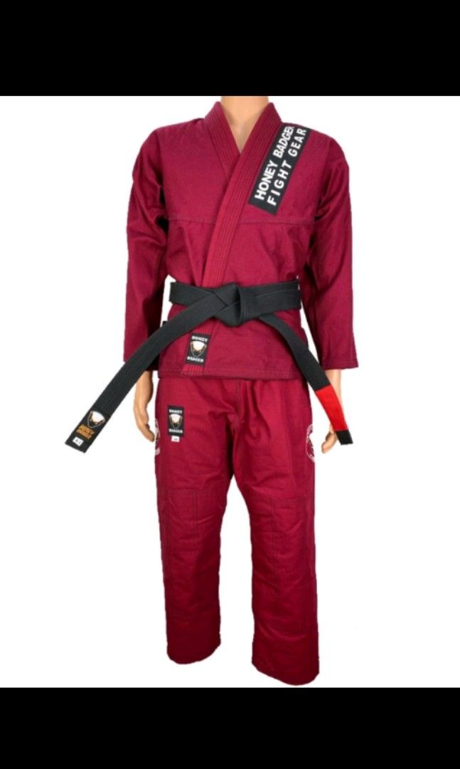 Honey Badger Maroon Brazilian Jiu Jitsu / Jiu Jitsu Gi, Sports