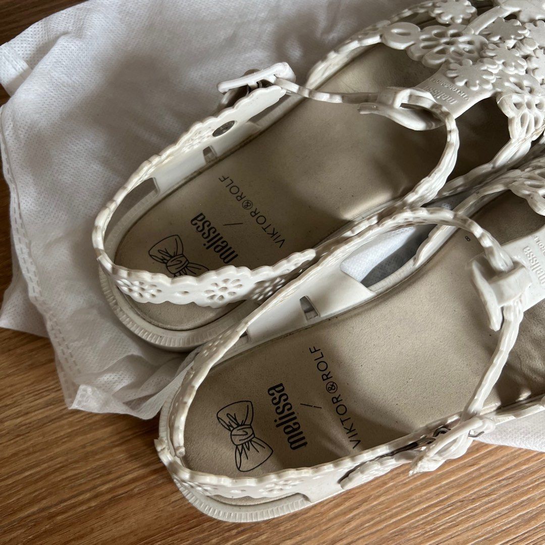 Melissa x Viktor Rolf White Sandals, Fesyen Wanita, Sepatu di