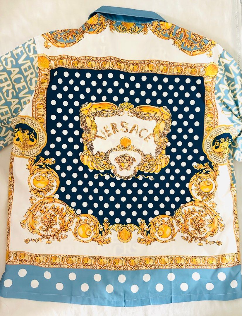 Mens Versace Summer Button down Icy blue edition
