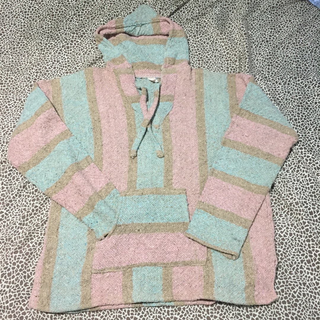 Red And Pink Mexican Baja Hoodie Dress