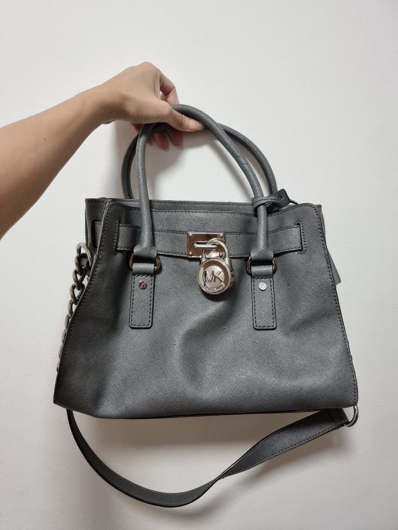 Michael Kors Grey Hamilton Medium Bag Luxury Bags Wallets on