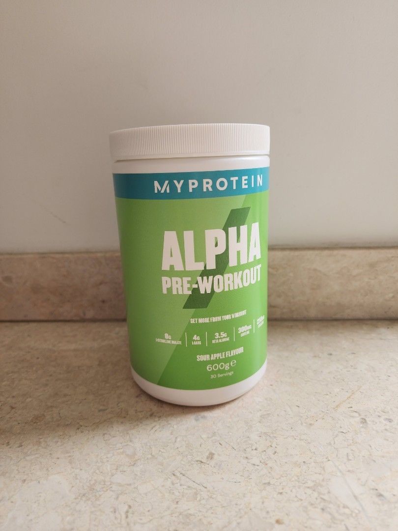 MyProtein Alpha PreWorkout (Sour Apple Flavour), Health & Nutrition