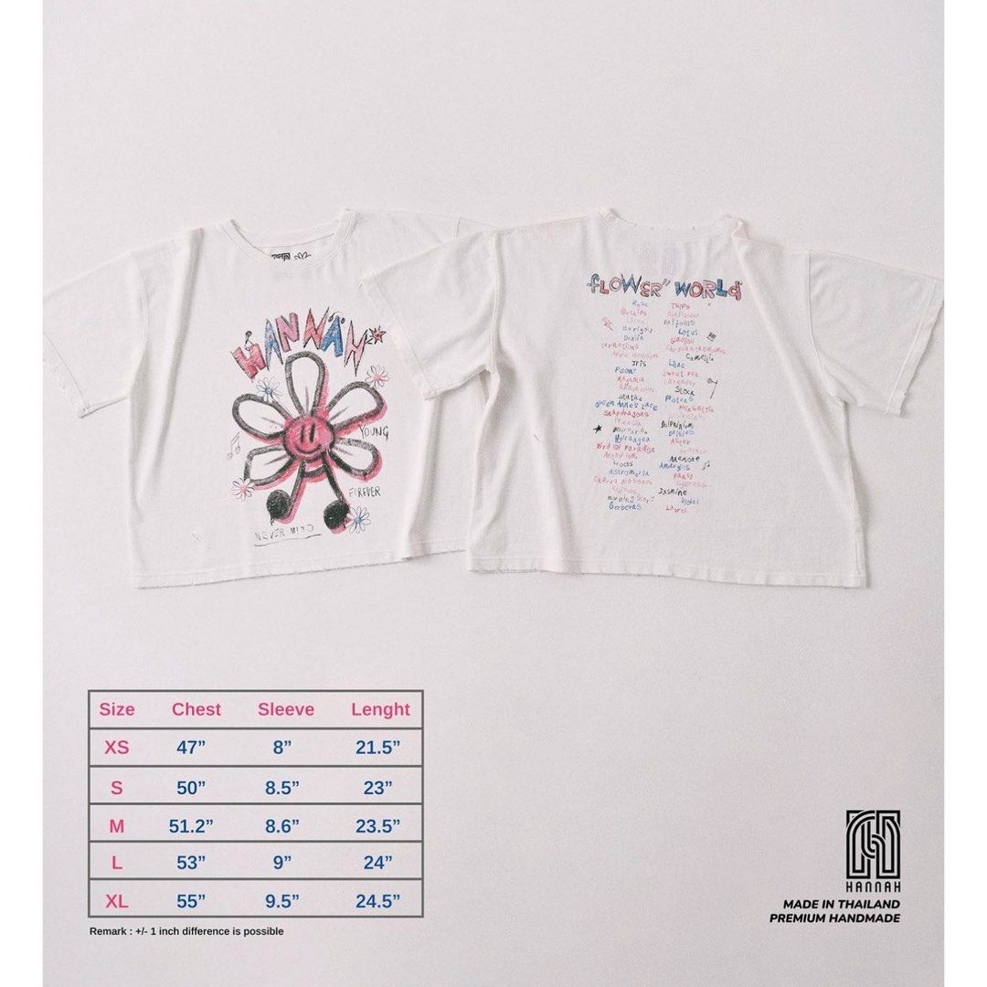 トップス The Flower Boy T-Shirt GMMTV NANI HANNAH 泰星周邊)Nani既HANNAH “The Flower Boy” T-shirt, 女裝, 上衣