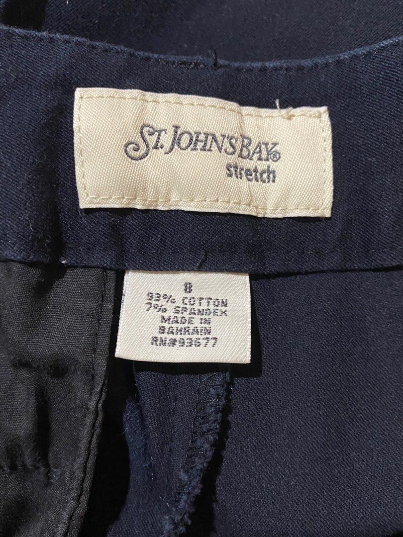 Navy Blue Trousers (Category: Trousers) located in Marikina City. Submitted by msgdptrp (Listing ID 1267293652, Image 2). Description: ‼️ AVAILABLE, ON-HAND ‼️ ‼️ NEGOTIABLE ‼️ – thrifted navy blue trousers from @goodclothing.ph on IG – size 8 on tag (fits approximately S-M) – never worn, but fitted and washed – measurements (laid flat, allow 0.5 to 1" allowance): > waist: 14.5" > length: 37.5" – NO WHEN WORN as it is already too loose on me – NO