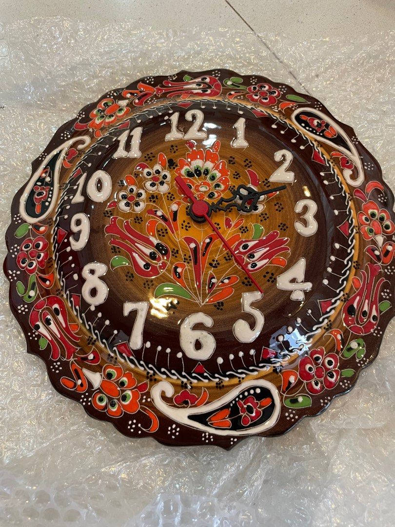 New Turkish ceramic clock, Furniture & Home Living, Home Decor, Clocks