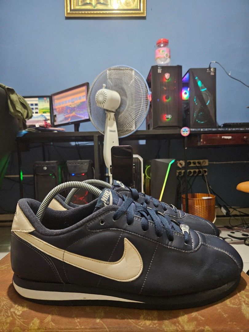 Nike Cortez 72 BLUE LEATHER Fesyen Pria Sepatu Sneakers di