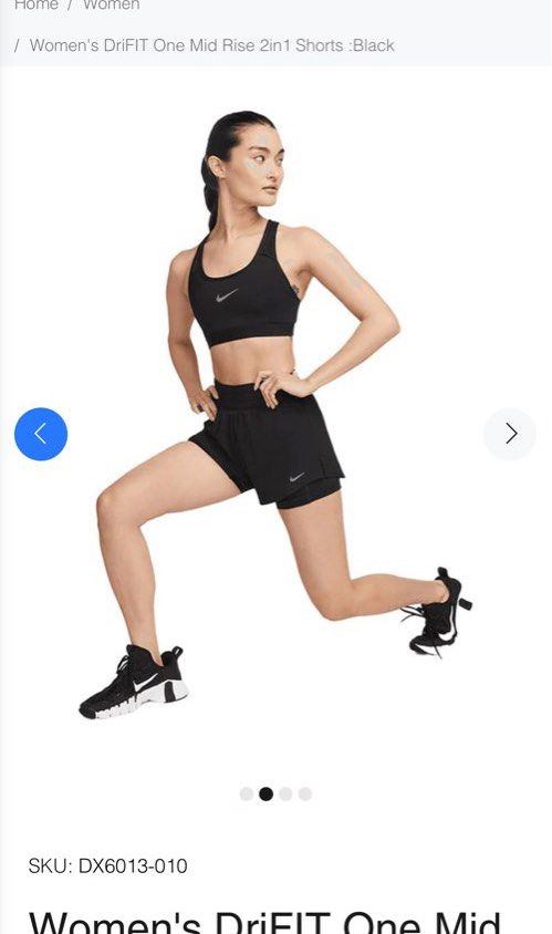 Nike Shorts Women s DriFIT One Mid Rise 2 in 1 Shorts Black