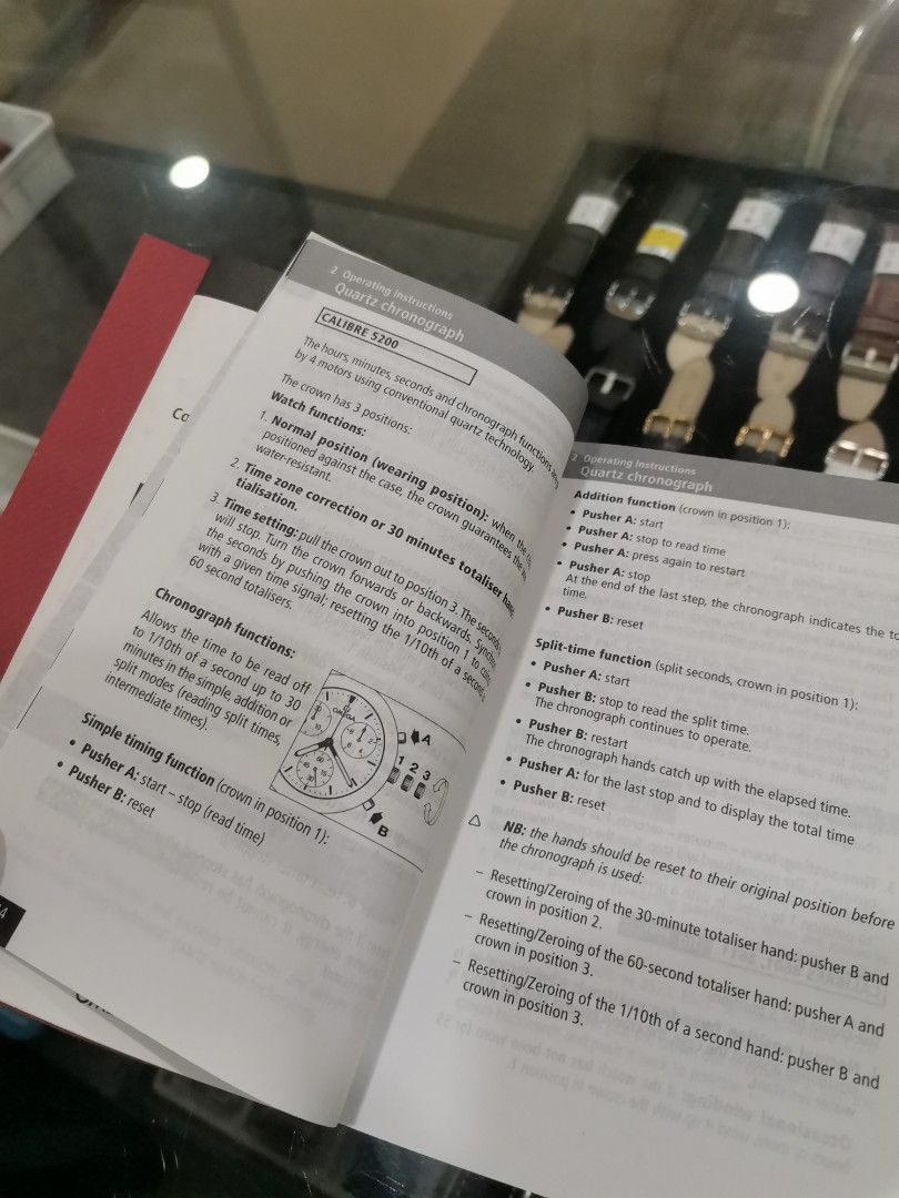 Omega watches instruction manual booklet, Luxury, Accessories on Carousell