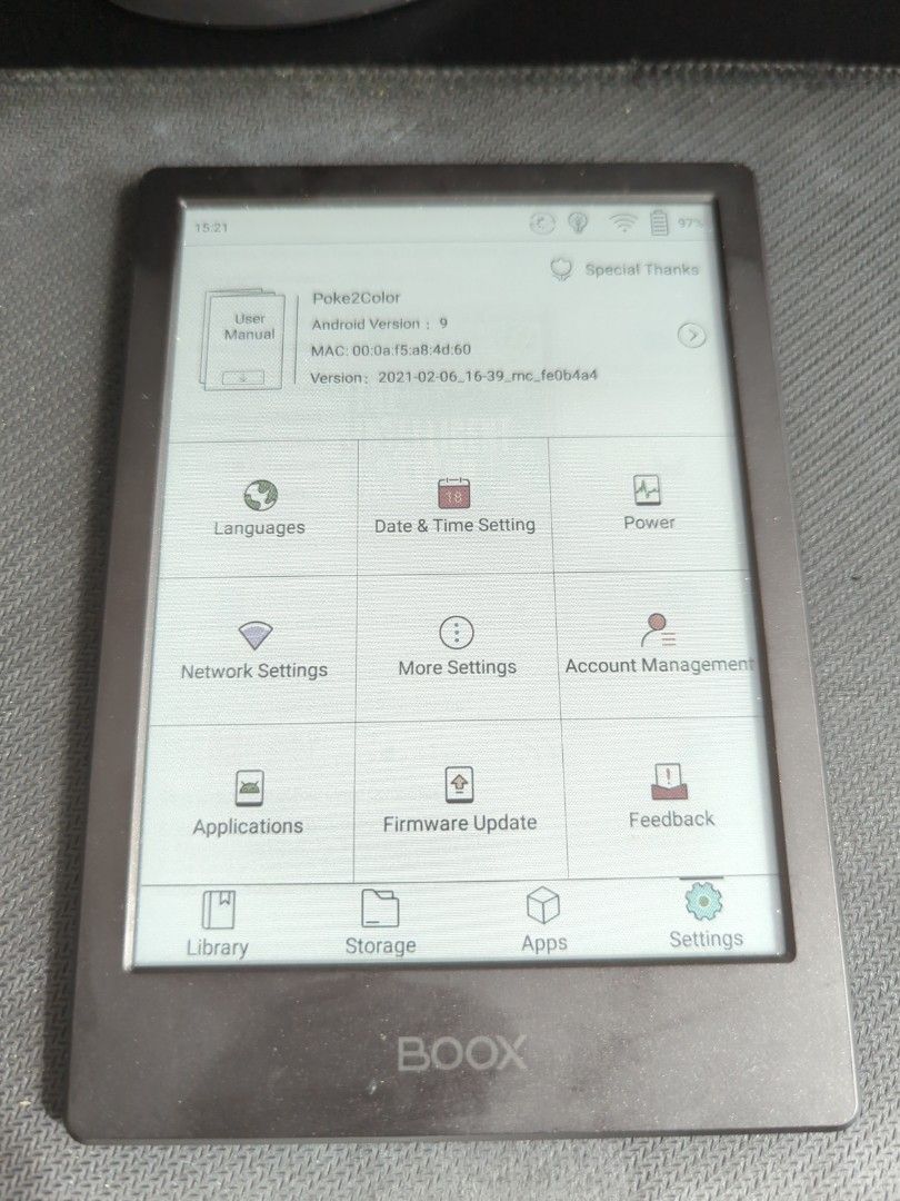 Onyx Boox Poke 2 Color Android 9.0 6inch Eink Reader Octa Core